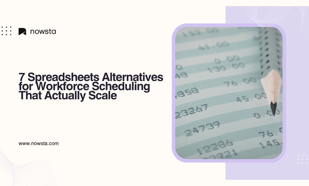 Spreadsheet with financial data representing workforce scheduling and labor tracking