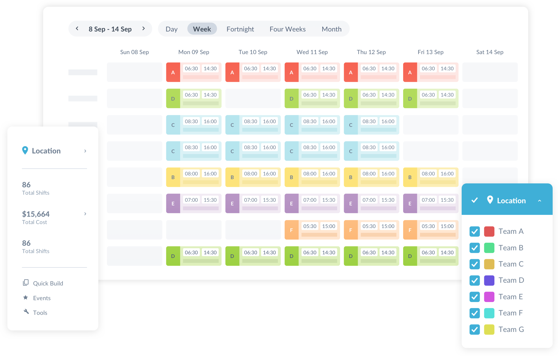 workforce scheduling calendar dashboard for hourly workforce teams | Nowsta