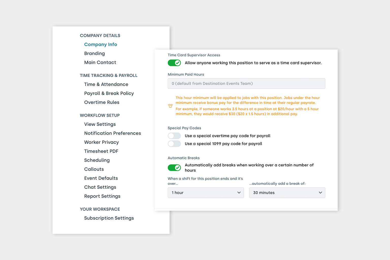payroll compliance settings for hospitality and food service teams | Nowsta
